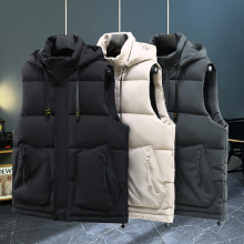 青年棉马甲男秋冬韩版潮流连帽加厚坎肩工装马夹背心女外套印logo