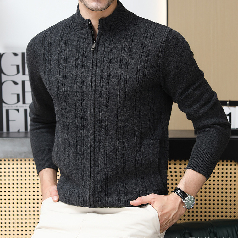 Genuine Brand Versatile Men's Cashmere Knitwear Half Turtleneck Cardigan Winter Warm Thickeneded Knitwear Middle-Aged Woolen Knitwear Genuine Brand Versatile Men's Cashmere Knitwear Half Turtleneck Cardigan Winter Warm Thickeneded Knitwear Middle-Aged Woolen Knitwear