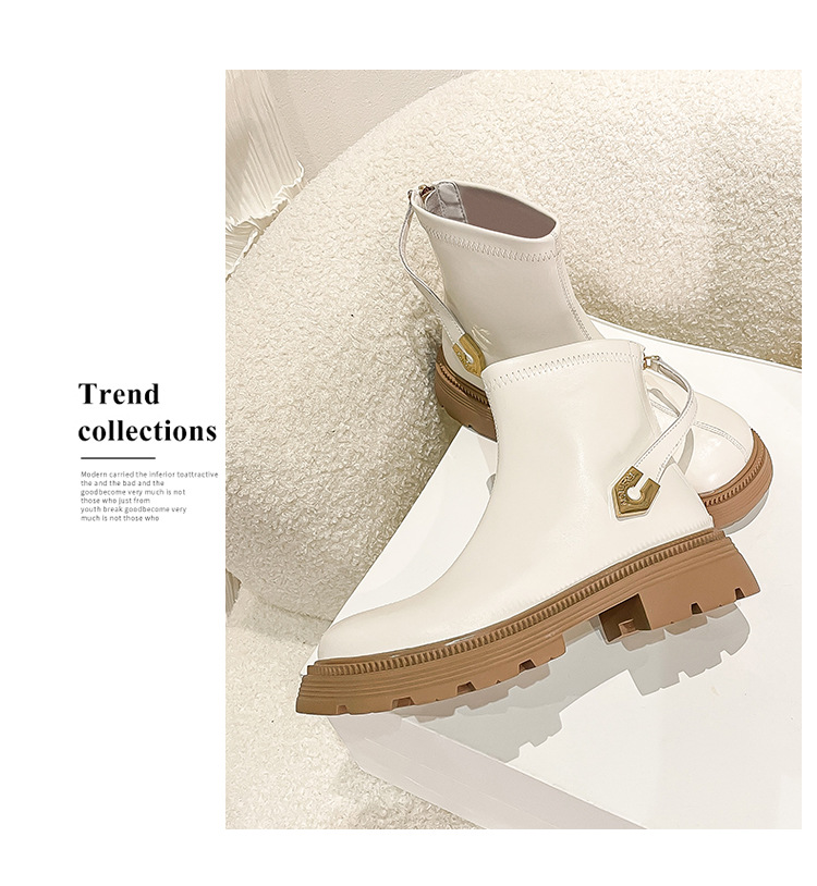 Women's Mesh Ankle Boots Thick Sole Back Zipper Single Boots_voghion.com