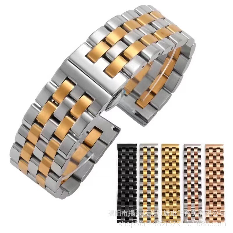 New beauty five beads stainless steel metal smart watch strap for Apple s8 Samsung S1 Huawei GT cross-border
