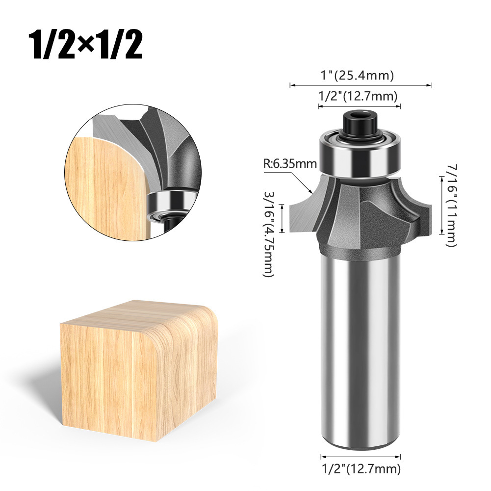 Cuchillo redondo de carpintería de 1/4 mango 1/2 mango Cuchillo redondo de uso común Cuchillo redondo de aleación de alta calidad Cabeza de corte