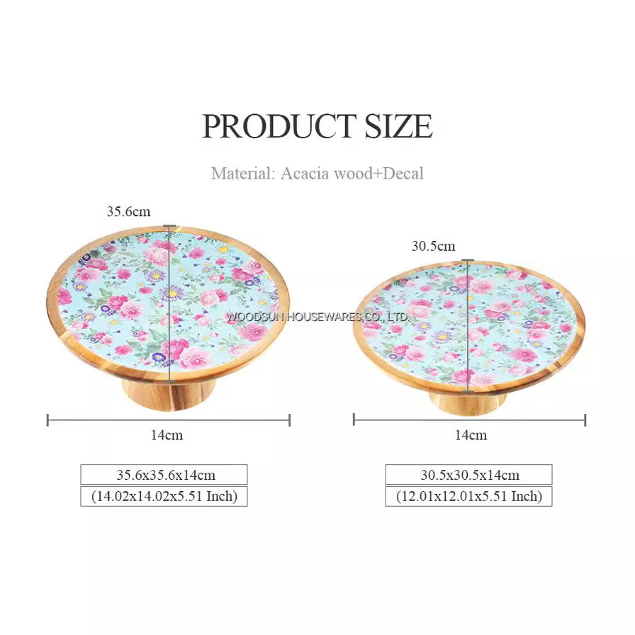 WOODSUN MUSEN Custom High Pie Cake Plate Snack Plate Cake Stand Plate High Face Ins