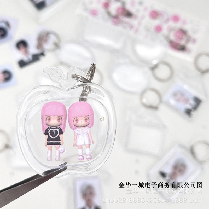 透明アクリルフォトフレームinsキーホルダーペンダント写真diyプレゼントペンダントペンダントペンダント応援ビーズキーホルダー|undefined