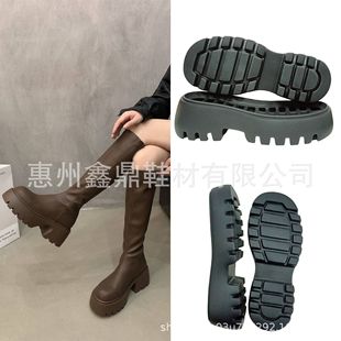 Factory Direct Sales New Foam-Soled Thick-Soled Women's Boots Retro Thick-Heeled Comfortable High Boots Soles Non-Slip and Wear-Resistant