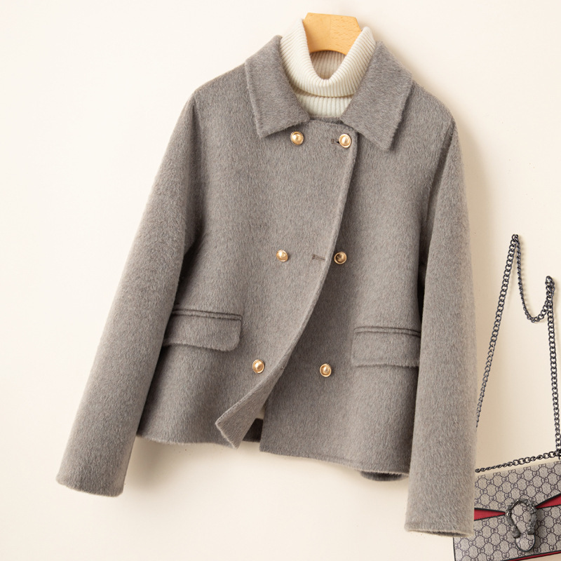 Tweed Style Slim Fit Double-Sided Wool Coat Women's Short Small 2025 Autumn and Winter New Pure Wool Coat Women