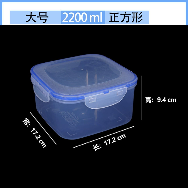 Food‑grade heat‑resistant plastic food storage boxes, assorted shapes and capacities (290–2200 ml)