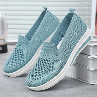 Elderly Women's Shoes, Summer Mom's Shoes, Middle-Aged and Elderly Sports Shoes, One-Legged Breathable Mesh Shoes, Women's Non-Slip Walking Shoes for the Elderly