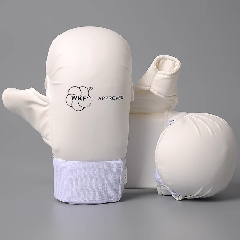 White Karate Knuckles Adult Fight Training Gloves Children's Karate WKF Knuckles Extremely Real Gloves