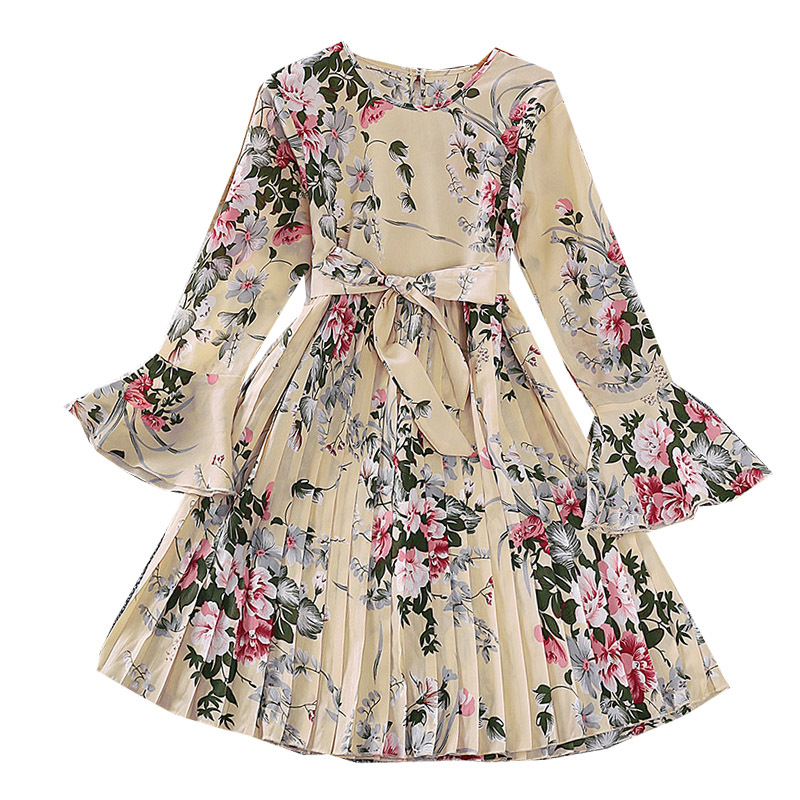 Mädchen 2024 Frühling und Herbst Neue Bedruckte Langarm Prinzessin Kleid Kinderbekleidung_voghion.com