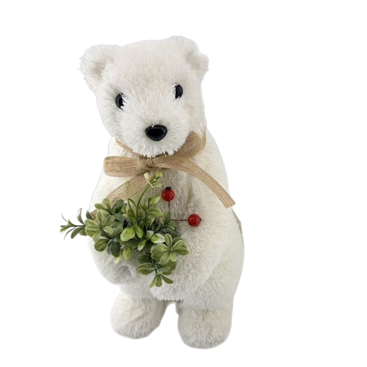 Cintas marrones de hoja verde de mano oso blanco artesanías de Navidad decoraciones en línea decoraciones de tiendas del hogar al por mayor image 5