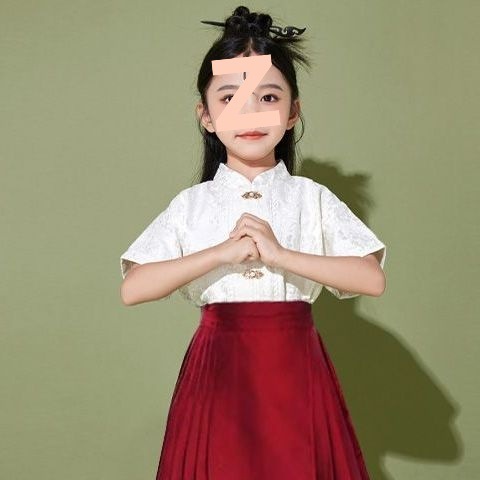 馬面スカート親子着用母娘スーツ 2025 新しいハイエンド漢服女の子国民風子供古代スタイル唐スーツ夏|undefined