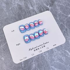 【原創實拍】手工美甲貼片簡約極光亮鑽短款穿戴甲穿戴式指甲貼