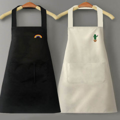 Cute Korean style apron for home use, hand wipeable, waterproof and oil-proof, cactus fruit apron for men and women, kitchen cooking coveralls