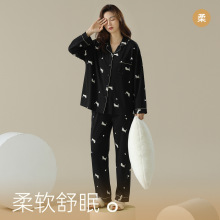 【抗菌新疆棉】秋季新款睡衣女长袖纯棉卡通睡衣批发拉架棉家居服