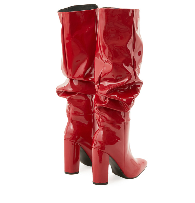 Women's new winter fashion pointed toe women's boots thick heel boots_voghion.com
