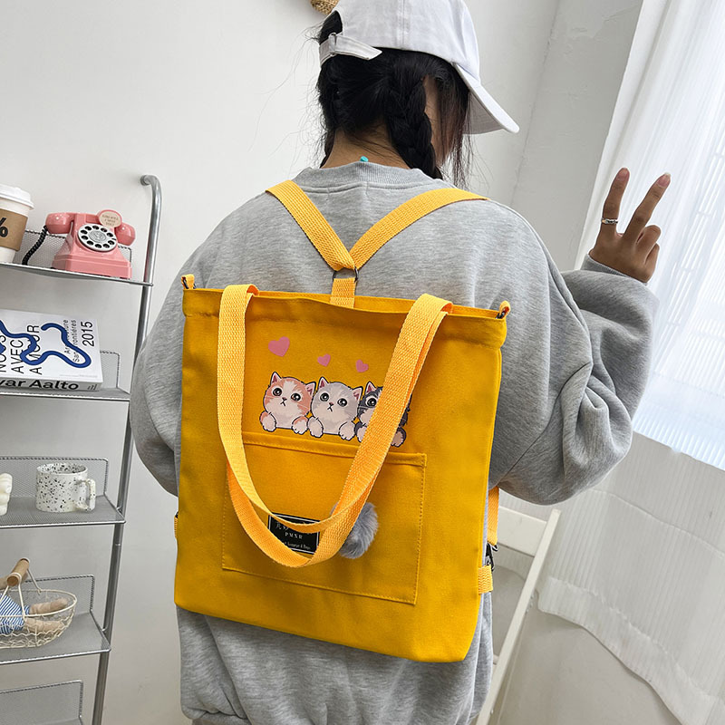Large-capacity canvas bag 2024 new style fashionable and trendy student class bag, Korean-style simple tutorial bag, one-piece consignment undefined