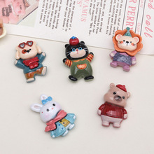 卡通diy树脂配件饰品秋冬动物奶油胶发夹手机壳鞋扣钥匙扣吊坠配