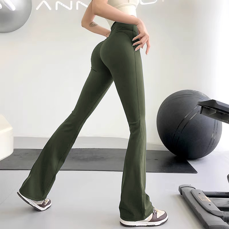 LULU Micro Wide Leg Yoga Pants Women's High Waist Hip Slimming Sports Fitness Pants Casual Naked High Elastic Flared Pants LULU Micro Wide Leg Yoga Pants Women's High Waist Hip Slimming Sports Fitness Pants Casual Naked High Elastic Flared Pants