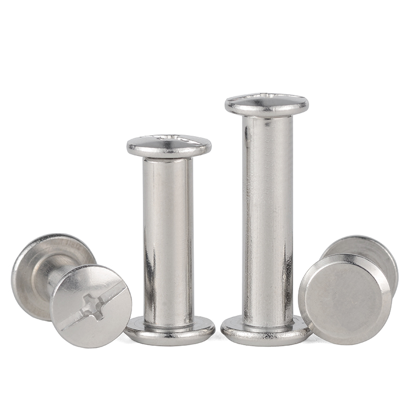 M3M4M5M6 304不锈钢对接对锁螺丝子母铆钉字公母账本帐册钉扣 6折