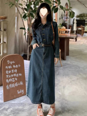 牛仔连衣裙女装年早秋季新款设计小众感复古气质显瘦裙子