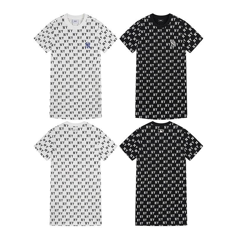 Mlb Trendy Brand 25 Autumn and Summer New York Yankees New Dress Loose Female Presbyopic All-Over Printed Short-Sleeved Casual Skirt