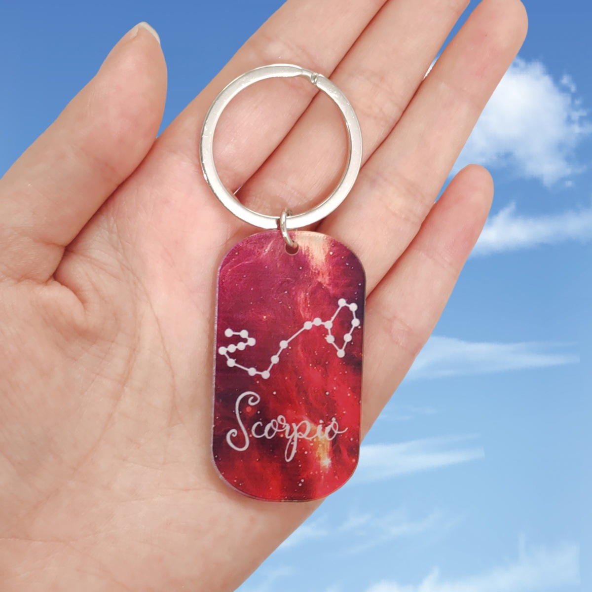 12g Weight Keychain Classification 1 Piece Quantity Daily Occasion Acrylic Material Letter, Constellation Pattern Unisex Gender Romantic Style Romantic Letter Constellation Arylic Unisex Keychain 5