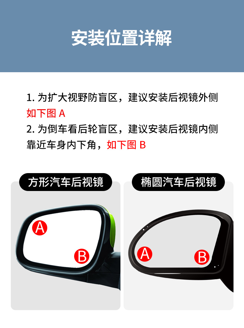 Small Round Blind Spot Mirror 360° Suction Cup