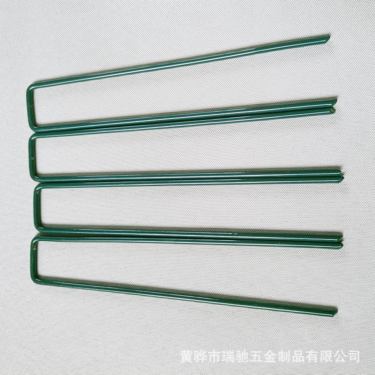 厂家供应墨绿色草坪钉人造休闲地布防草布固定用草皮钉防草布专用