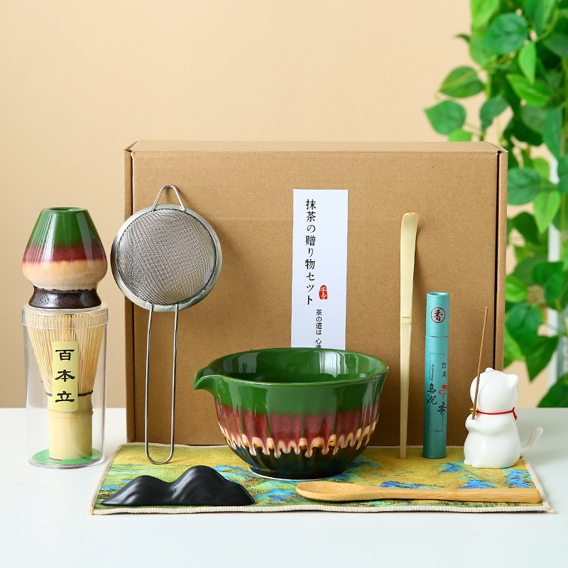 国境を越えた抹茶ボウル、抹茶ツール、ブラシ、日本茶茶碗、抹茶カップ、粉ボウル、ミキサー、茶筅器具セット|undefined