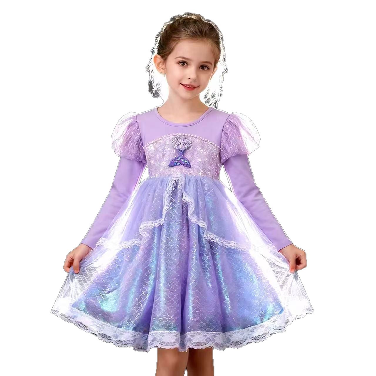 Cute long-sleeve, small princess costume, dress, autumn suit 5