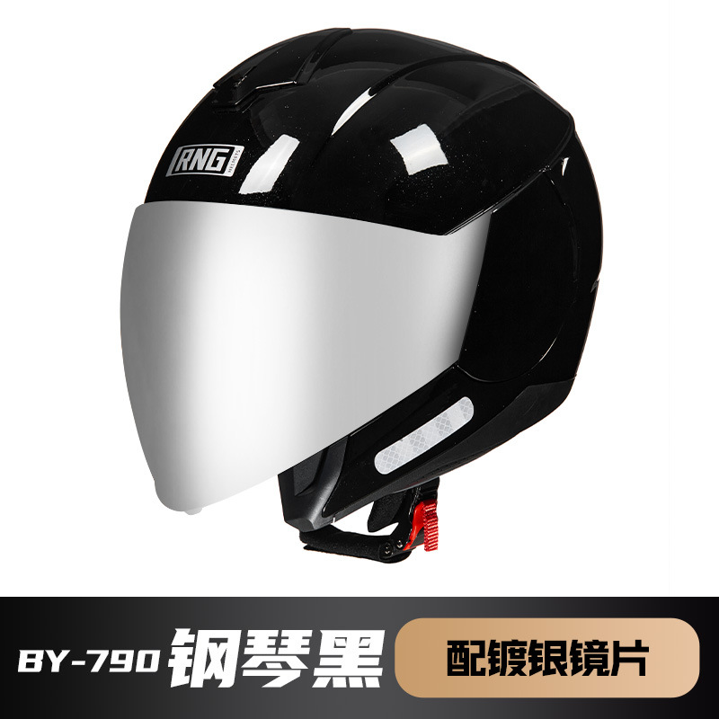 RNG marca motocicleta casco 3/4 medio casco motocicleta unisex casco montar casco coreano pedal casco