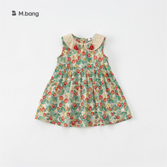 INSbobo summer Korean style girls strawberry doll collar princess skirt ins children's dress DXQ7218