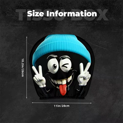Universal seat cover Hat-Wearing Expressions, Elastic, Stain-Resistant, Durable - 02-double-sided-printing-1pc-26cm28cm