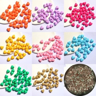 10mm color acrylic heart vertical hole beads DIY jewelry accessories luminous small love beaded jewelry accessories