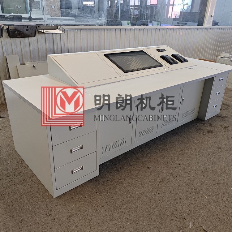 琴式斜面操作台PLC控制柜控制台触工控机设备柜摸屏电控柜体
