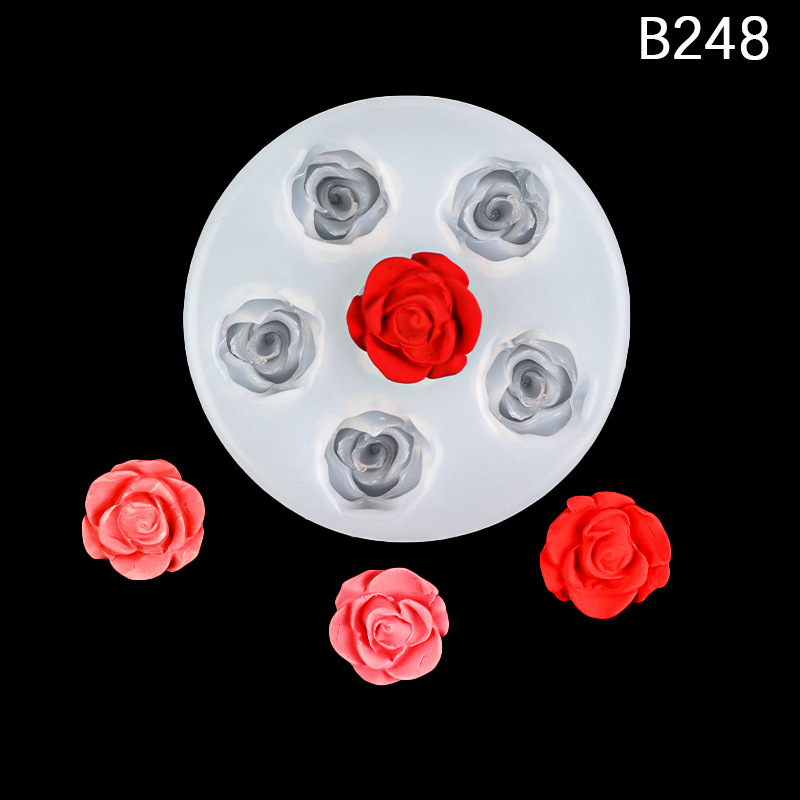 Fondant DIY Rosa molde con hojas flor resina mousse pastel mousse de chocolate decorativo aromaterapia molde