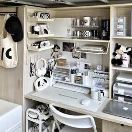 奶油风宿舍收纳神器学生衣柜侧面桌下悬挂置物架床头好物挂篮挂架