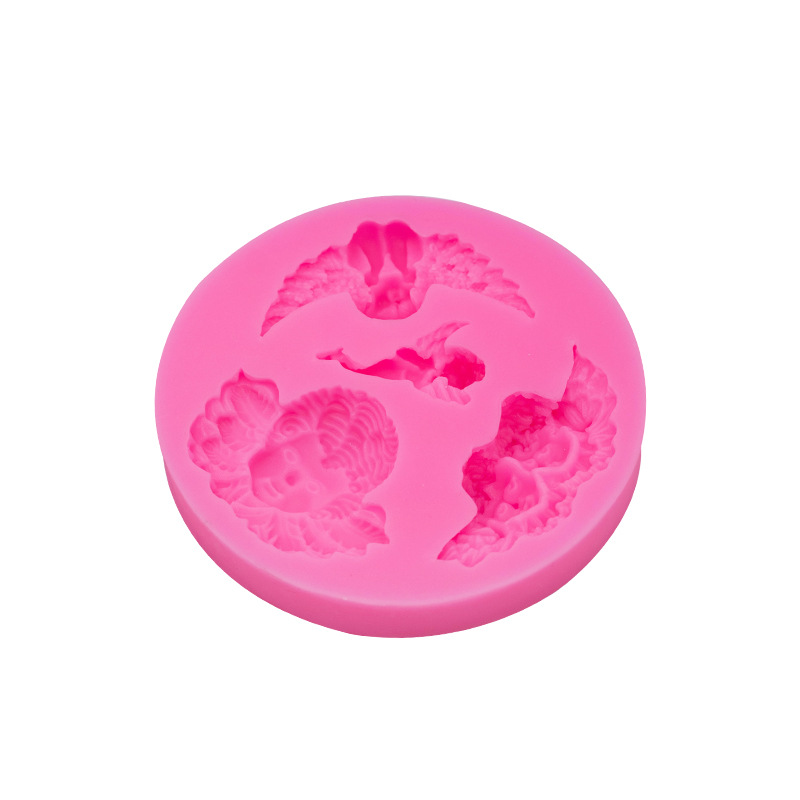 Ángel molde de silicona con alas pastel hornear decoración chocolate fondant molde epoxi arcilla cerámica suave