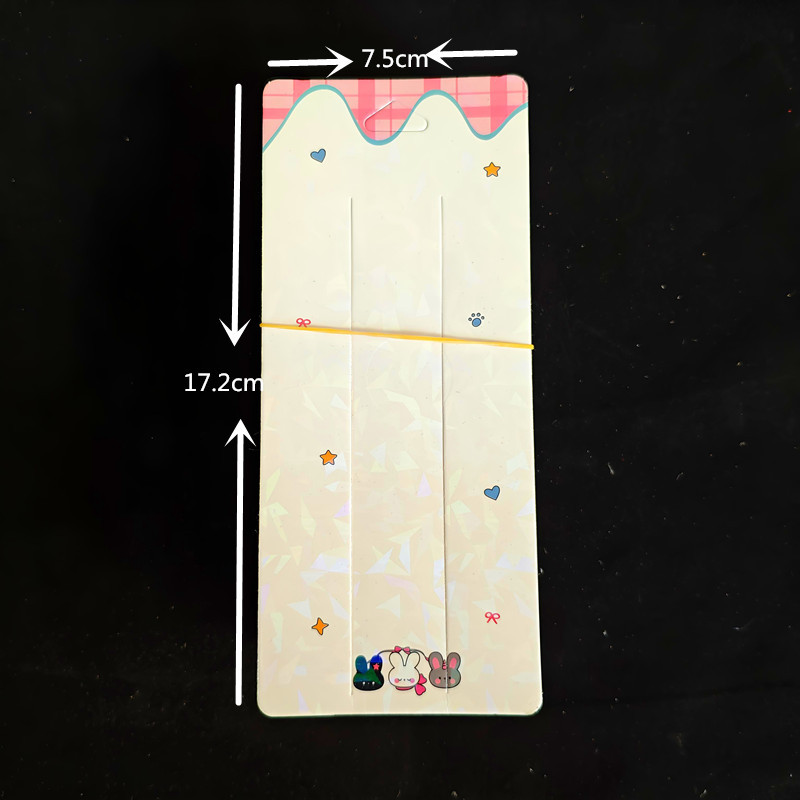 100 hojas de un paquete de tarjetas de horquilla, tarjetas de clip largas y cortas de estilo coreano, tarjetas de papel de cartón con clip para puestos callejeros