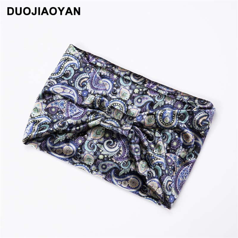 Heißer verkauf herbst und winter elastische breite rand samt kopftuch gedruckt taille obst blume stirnband_voghion.com