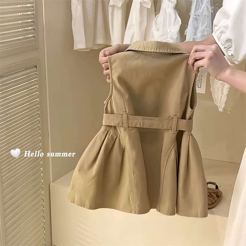 25 verano nuevo vestido sin mangas para niños bebé diseño de moda vestido de trabajo chaleco vestido