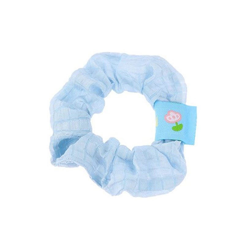 Color caramelo anillo de cabello intestino etiqueta cuadrada mujer dulce lindos adornos de cabello rosado de cabello de alta elasticidad después del toque de cabello