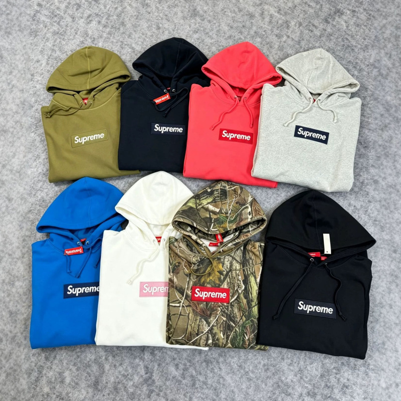 In-Stock Hooded Sweatshirt Supreme 25Fw Box Logo Embroidered Bogo Classic Style
