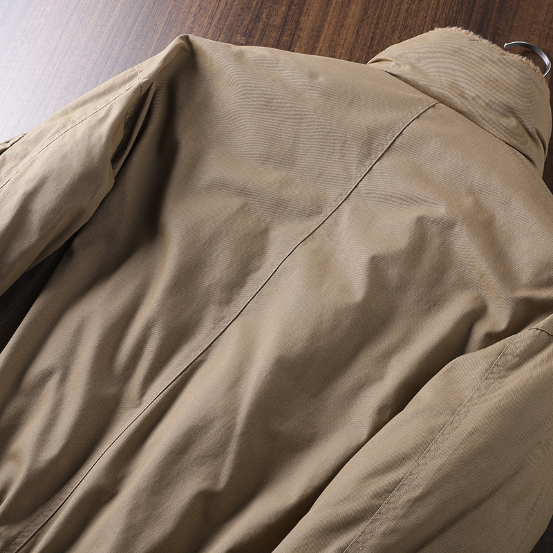 Chaqueta de invierno acolchada de algodón chaqueta de piloto de la Fuerza Aérea forrada de lana engrosada cuello de piel de cordero chaqueta acolchada de algodón ropa de trabajo chaqueta de la cubierta de los hombres