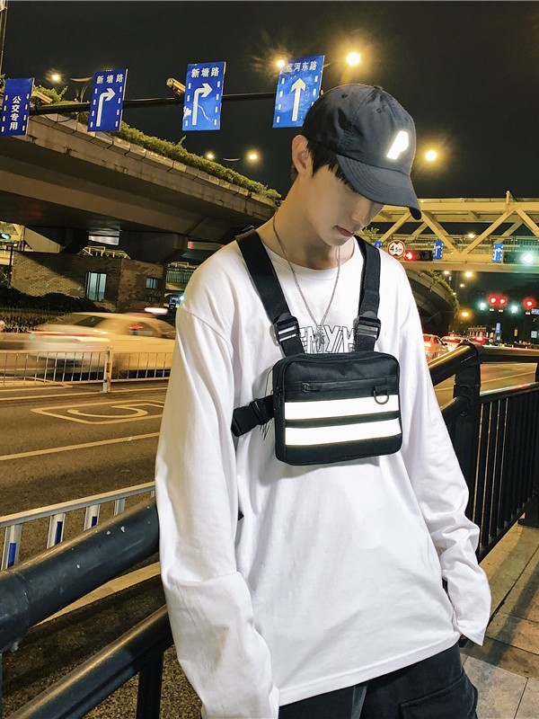 タクティカルベストバッグメンズ多目的作業服機能的なバックパックヒップホップトレンディなブランドチェストバッグフロントバッグベストショルダーバッグ|undefined