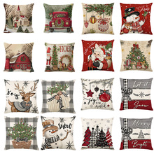亚马逊圣诞节抱枕套组合多图案靠垫派对节日沙发客厅靠枕套枕头套