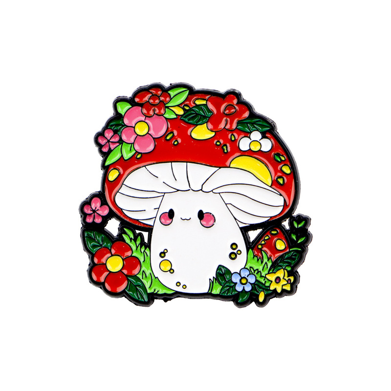 蘑菇胸针卡通金属徽章创意包包个性饰品勋章服装胸针可爱配饰|undefined