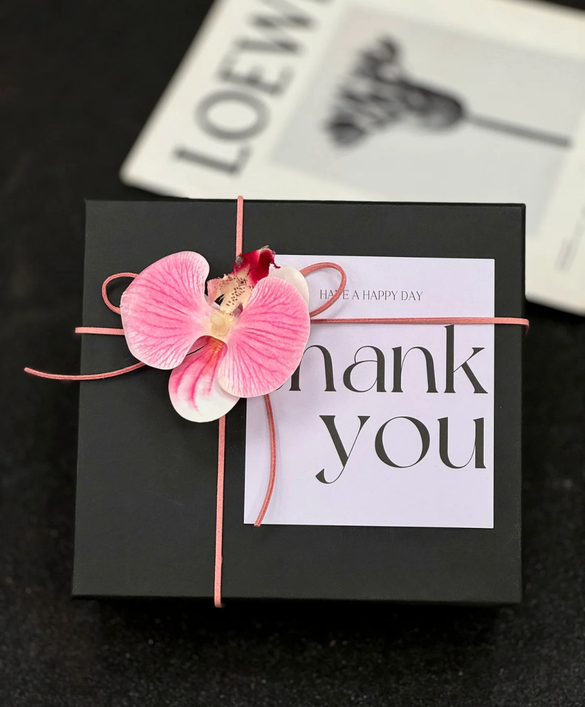 핑크 꽃 블랙 박스(시드니 종이 보내기), 20*18*8cm