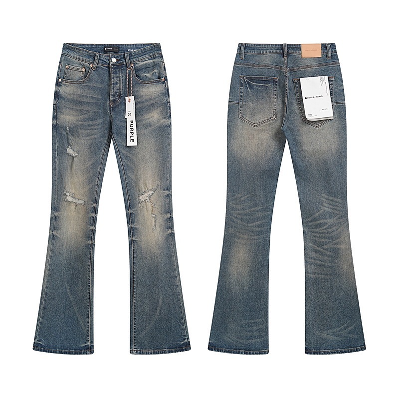 Ksubi トレンディなパープル新 AM スプラッシュインクプリントハイストリートレトロリッピングカジュアルメンズとレディーススリムジーンズ|undefined