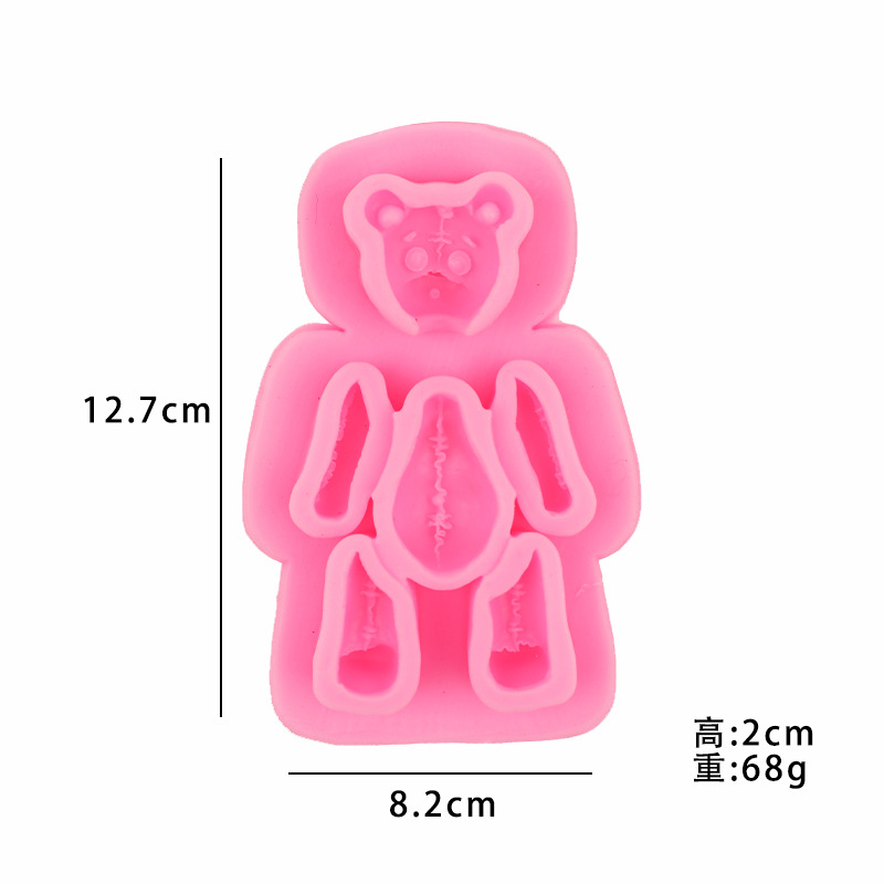 Oso de dibujos animados aromaterapia yeso decoración hecha a mano DIY pastel de chocolate fondant accesorios de decoración